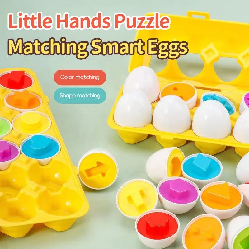 Childhood Early Education Pairing Smart Eggs 3 Year Old Detachable Artificial Egg Twist Egg Shape Recognition Baby Toys