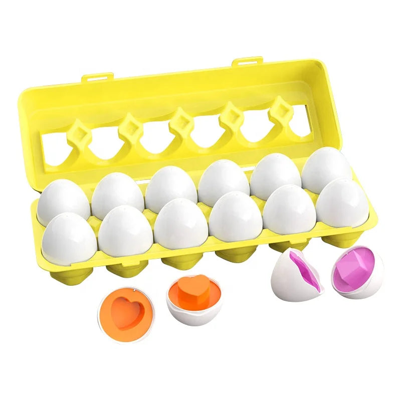 Childhood Early Education Pairing Smart Eggs 3 Year Old Detachable Artificial Egg Twist Egg Shape Recognition Baby Toys