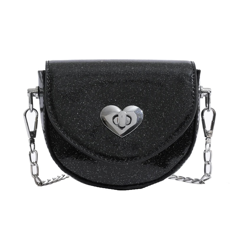 Fashionable New Children'S Cross-Body Bag and Mini Coin Purse Love-Shape Design for Girls Made of PU Material