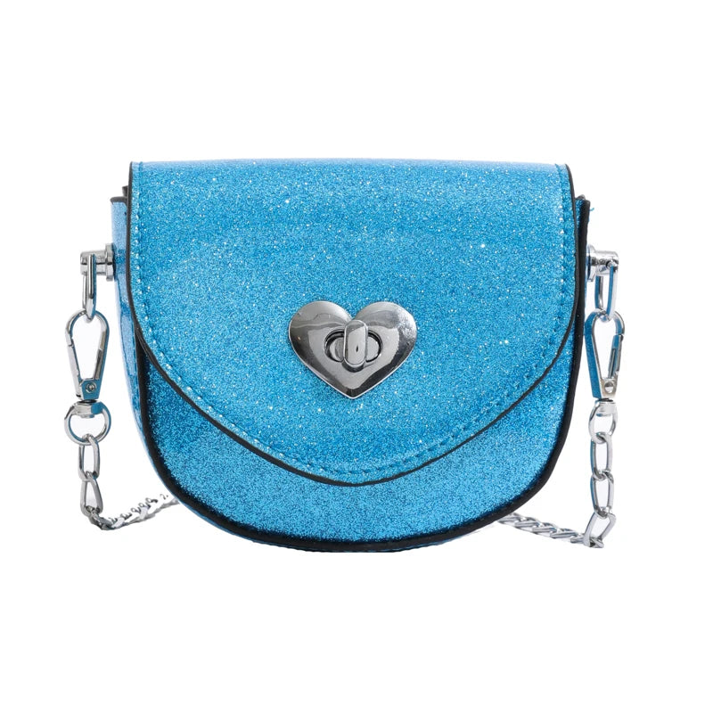 Fashionable New Children'S Cross-Body Bag and Mini Coin Purse Love-Shape Design for Girls Made of PU Material