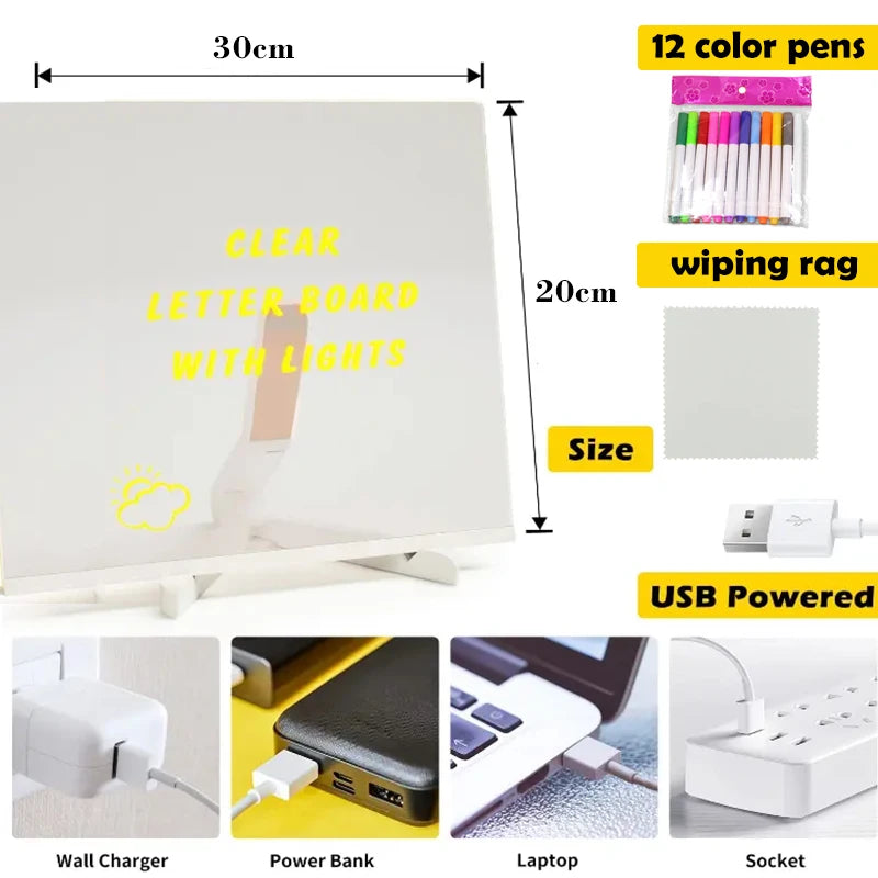 Led Night Light Writing Board