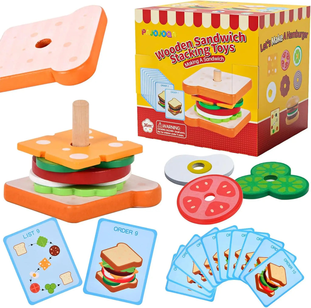 Wooden Burger Sandwich Stacking