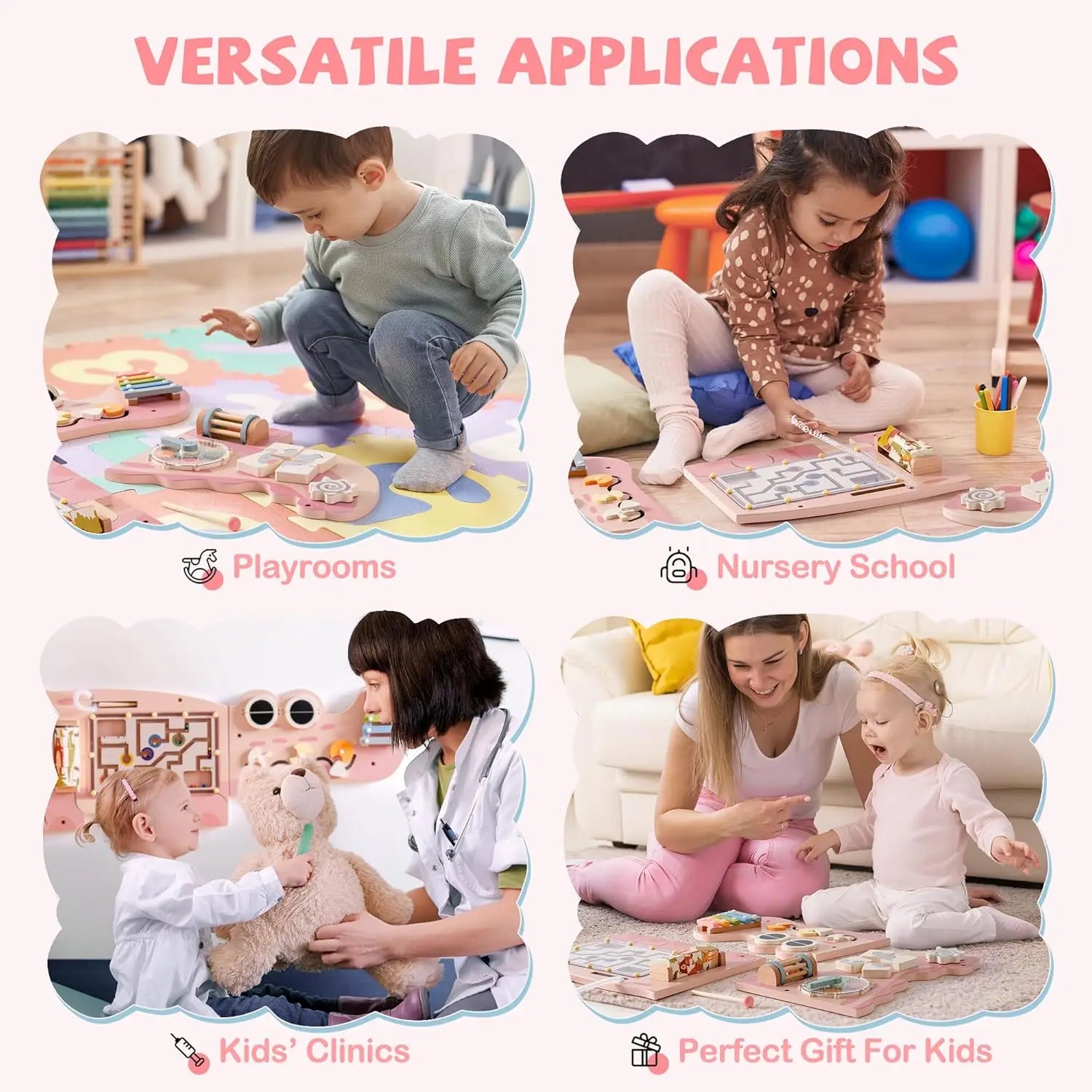 Robotime Wooden Busy Board Wall Mount