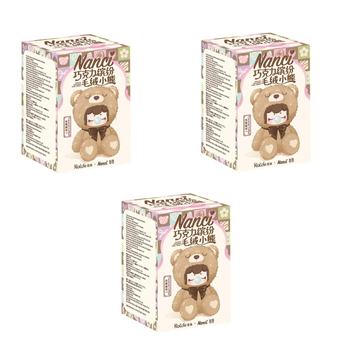 Rolife Nanci Colorful Chocolate Bears Plush Doll Blind Box