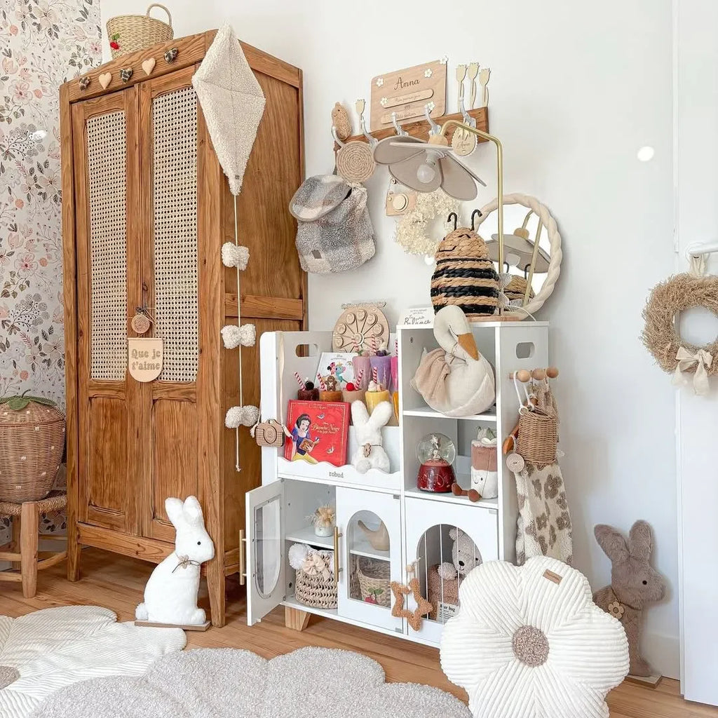 Wooden Bookshelf All-in-1 Kids Storage Organizer