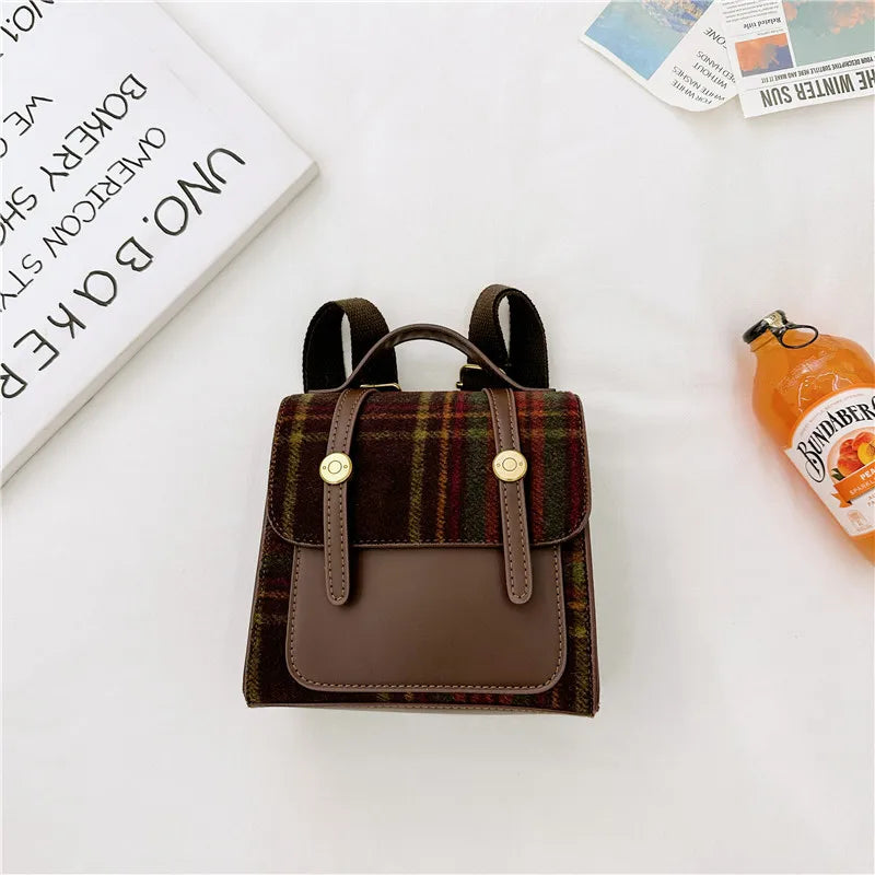 Plaid Mini Backpack