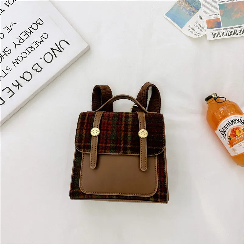 Plaid Mini Backpack