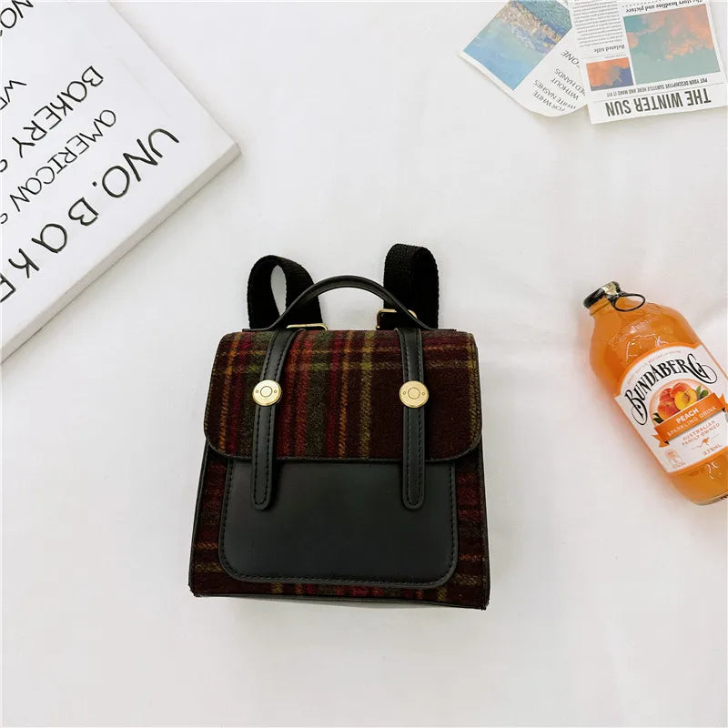 Plaid Mini Backpack