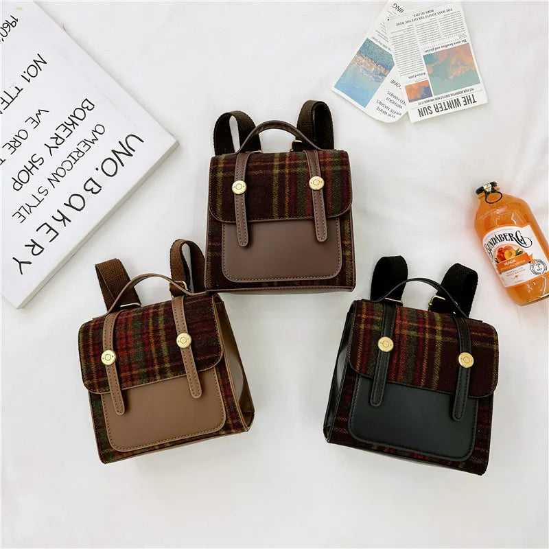 Plaid Mini Backpack