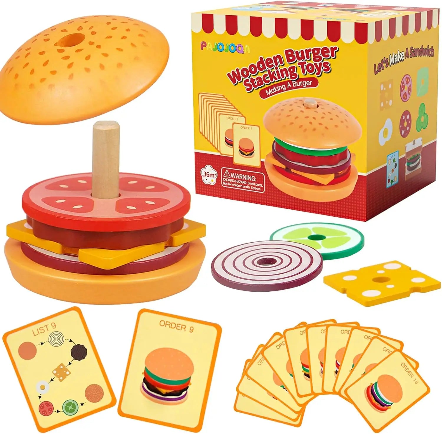Wooden Burger Sandwich Stacking