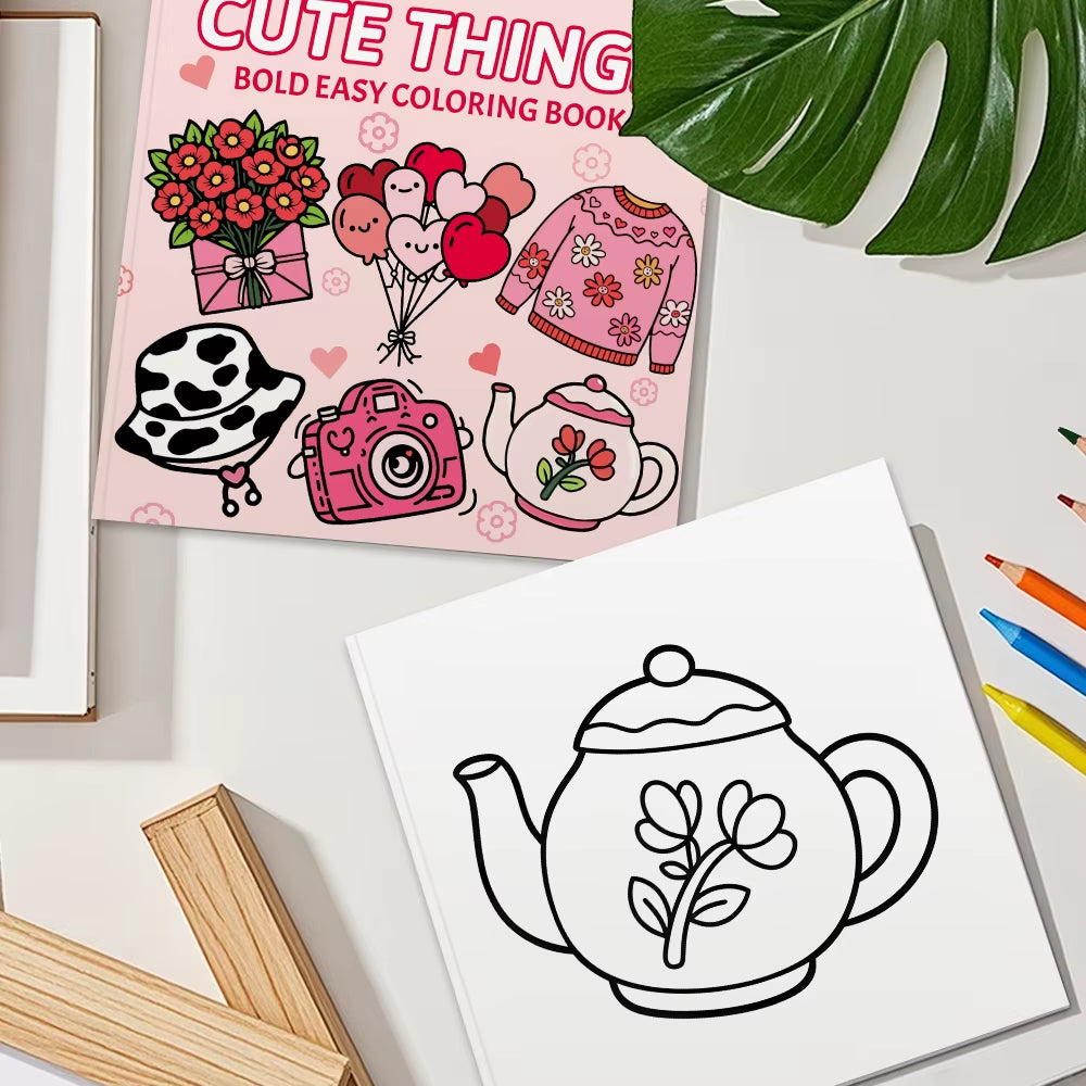 Super Cute 24-Page Bold Simple Coloring Book Colorful Little World Perfect Binding Made from Quality Offset Paper