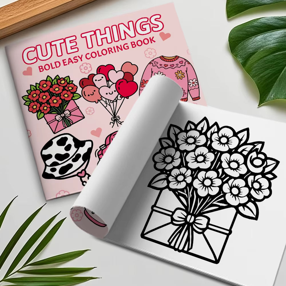 Super Cute 24-Page Bold Simple Coloring Book Colorful Little World Perfect Binding Made from Quality Offset Paper