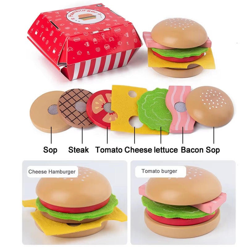 Wooden Burger Set 